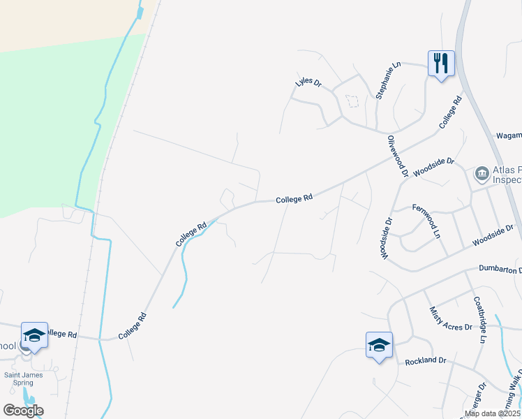 map of restaurants, bars, coffee shops, grocery stores, and more near 18003 College Road in Hagerstown