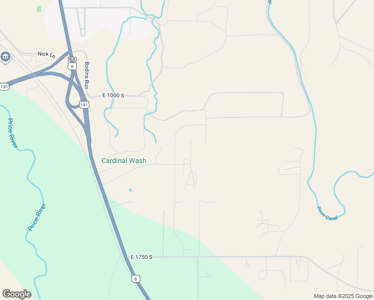 map of restaurants, bars, coffee shops, grocery stores, and more near 1256 South Jefferson Circle in Price