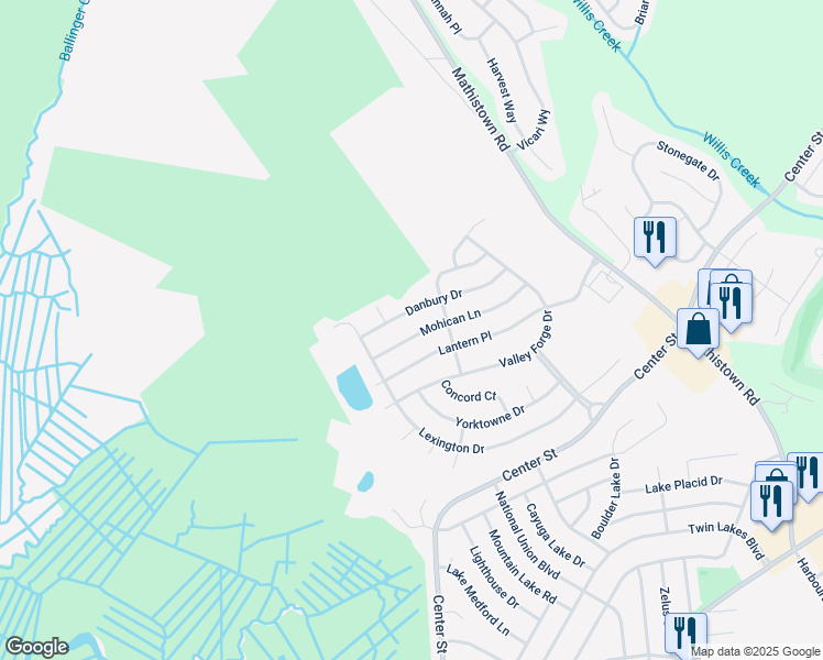 map of restaurants, bars, coffee shops, grocery stores, and more near 214 Mohican Lane in Little Egg Harbor Township