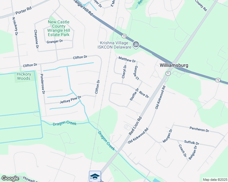 map of restaurants, bars, coffee shops, grocery stores, and more near 213 Rice Drive in Bear