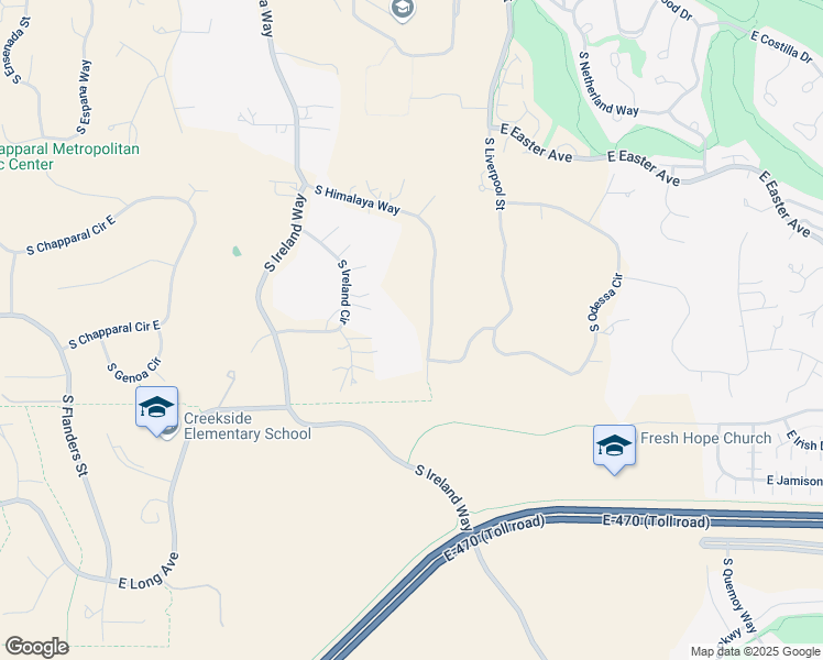 map of restaurants, bars, coffee shops, grocery stores, and more near 7367 South Himalaya Way in Centennial