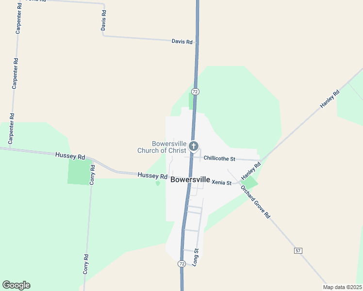 map of restaurants, bars, coffee shops, grocery stores, and more near 3091 Ohio 72 in Jamestown