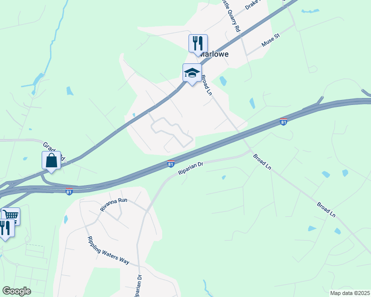 map of restaurants, bars, coffee shops, grocery stores, and more near 294 Imperial Way in Falling Waters