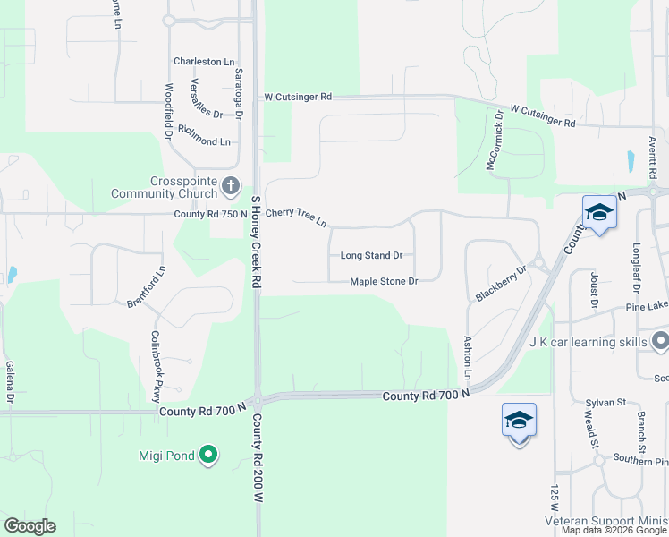 map of restaurants, bars, coffee shops, grocery stores, and more near 2237 South Honey Creek Road in Greenwood