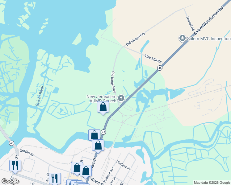 map of restaurants, bars, coffee shops, grocery stores, and more near 9 1st Avenue in Salem