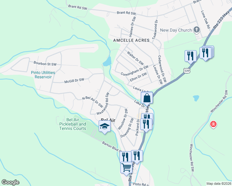 map of restaurants, bars, coffee shops, grocery stores, and more near 14307 Greenfield Crescent Southwest in Cumberland