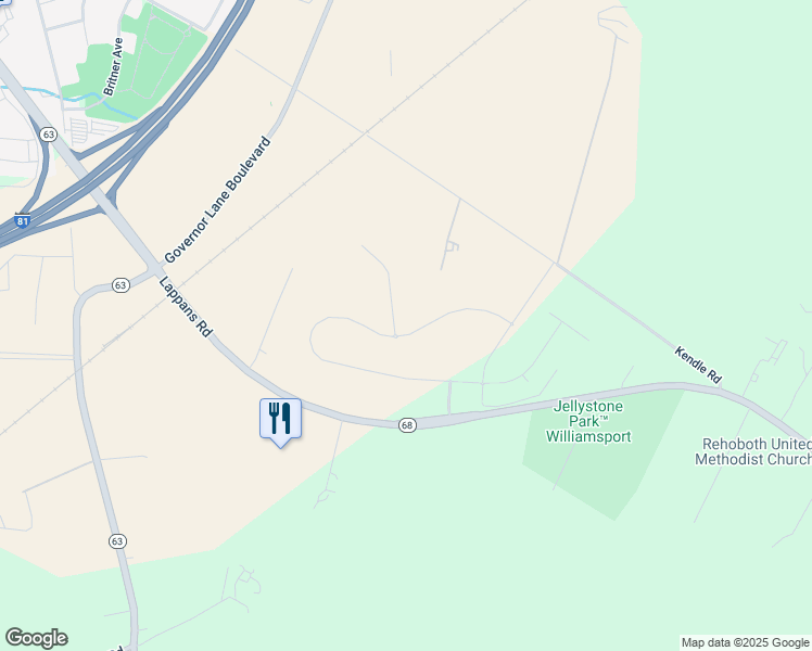 map of restaurants, bars, coffee shops, grocery stores, and more near 13149 John Martin Drive in Williamsport