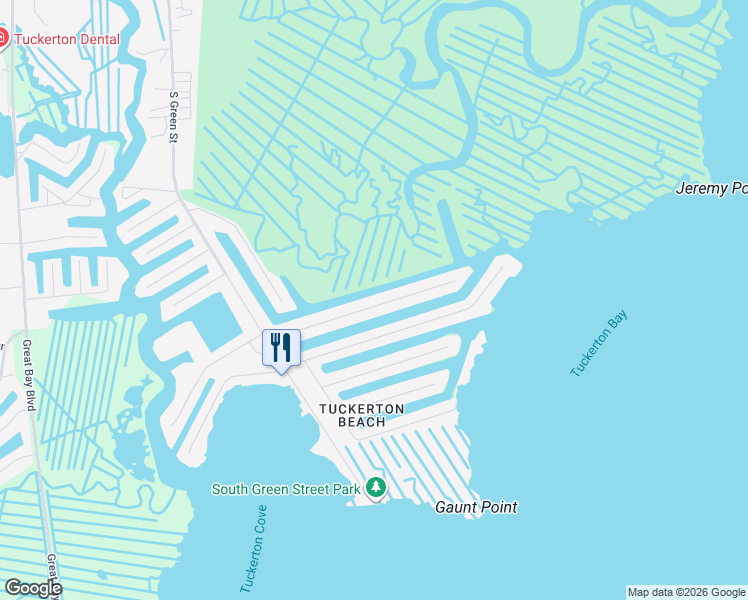 map of restaurants, bars, coffee shops, grocery stores, and more near 388 Kingfisher Road in Tuckerton