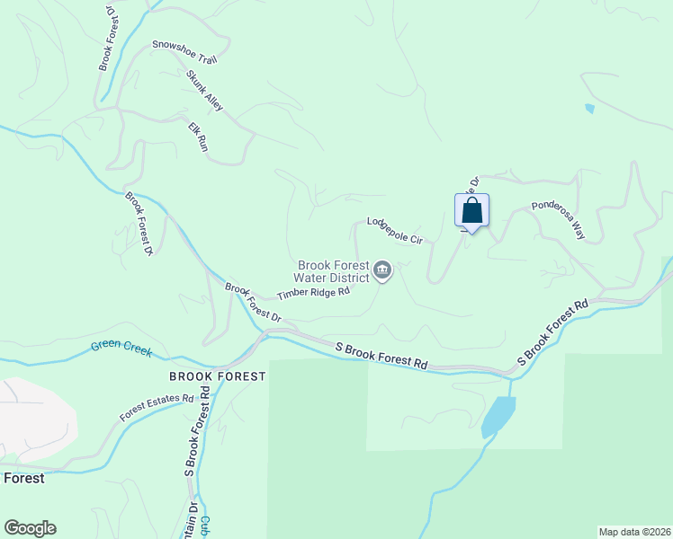 map of restaurants, bars, coffee shops, grocery stores, and more near 7340 Timber Trail Road in Evergreen