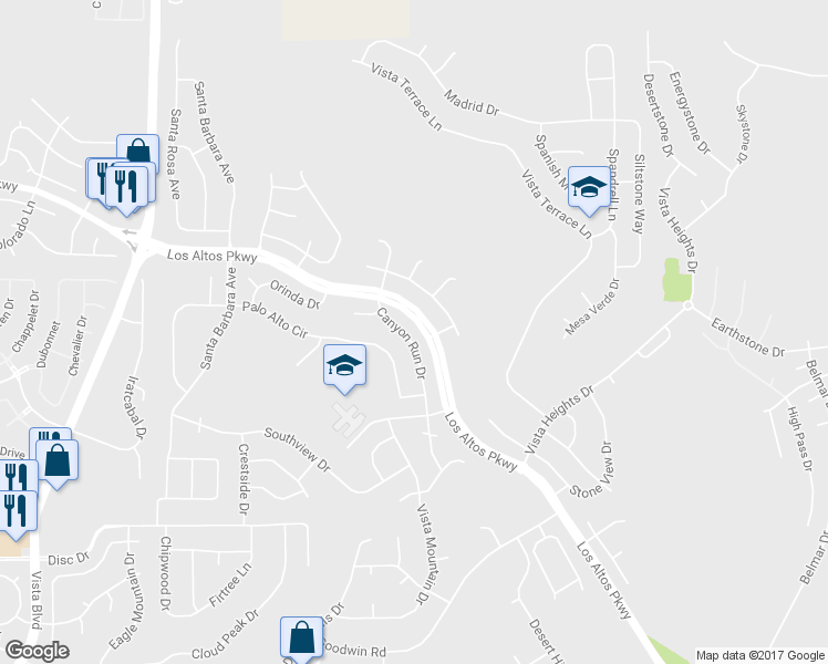 map of restaurants, bars, coffee shops, grocery stores, and more near 5112 Canyon Run Drive in Sparks