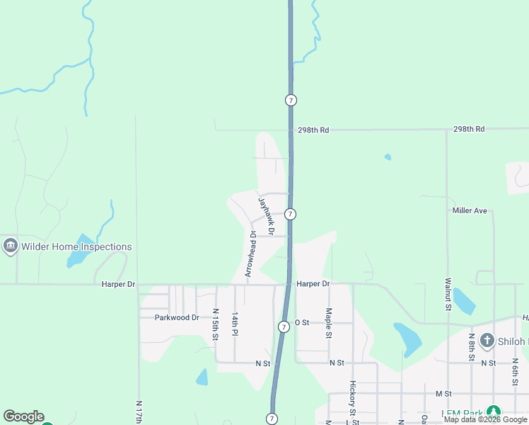 map of restaurants, bars, coffee shops, grocery stores, and more near 1701 Jayhawk Drive in Atchison