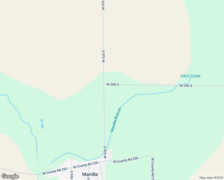 map of restaurants, bars, coffee shops, grocery stores, and more near 2032 South 925 West in Manilla