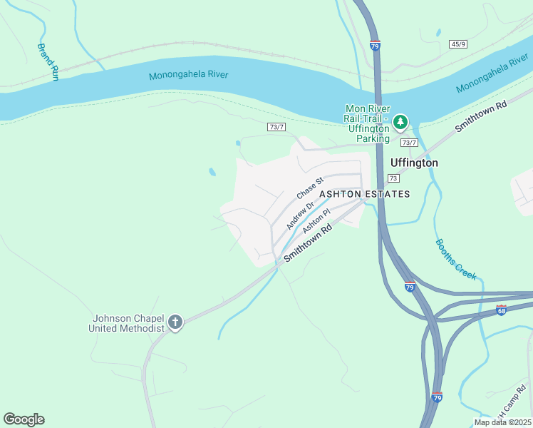 map of restaurants, bars, coffee shops, grocery stores, and more near 1403 Bradford Ln in Morgantown