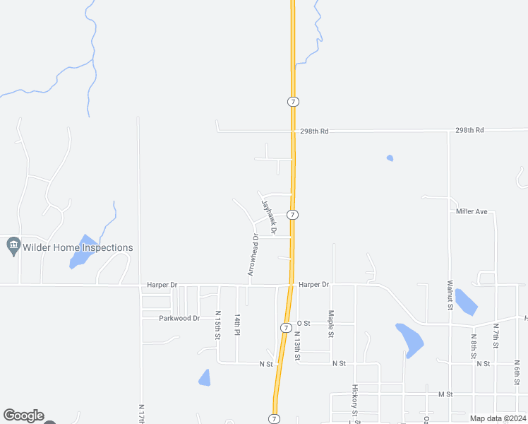 map of restaurants, bars, coffee shops, grocery stores, and more near 1701 Jayhawk Drive in Atchison