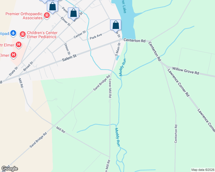 map of restaurants, bars, coffee shops, grocery stores, and more near 24 Sand Bridge Road in Pittsgrove