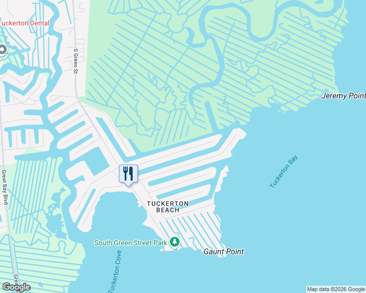map of restaurants, bars, coffee shops, grocery stores, and more near 380 Kingfisher Road in Tuckerton