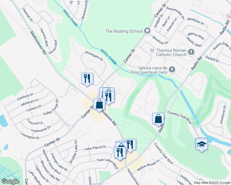 map of restaurants, bars, coffee shops, grocery stores, and more near 44 Winged Foot Lane in Little Egg Harbor Township