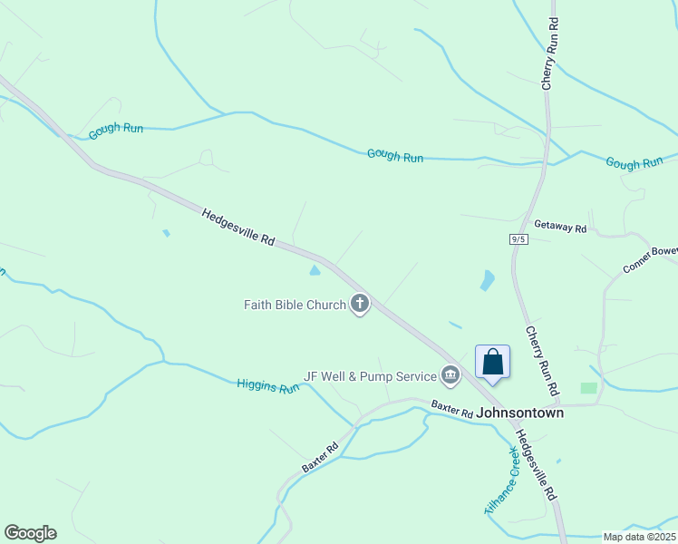 map of restaurants, bars, coffee shops, grocery stores, and more near West Virginia 9 in Hedgesville