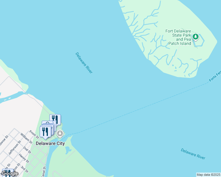 map of restaurants, bars, coffee shops, grocery stores, and more near in Delaware City