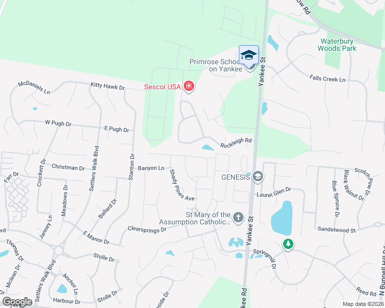 map of restaurants, bars, coffee shops, grocery stores, and more near 143 Rippling Brook Lane in Springboro