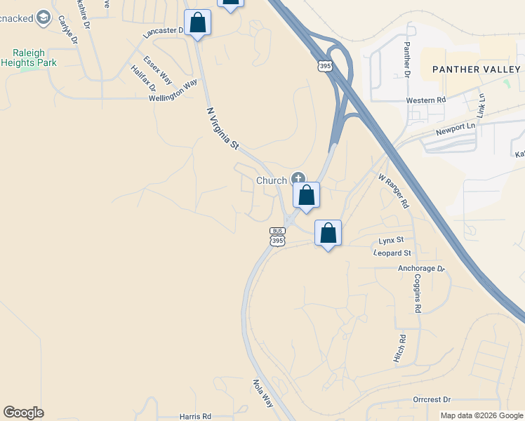 map of restaurants, bars, coffee shops, grocery stores, and more near 1008 Sunset Mountain Road in Reno