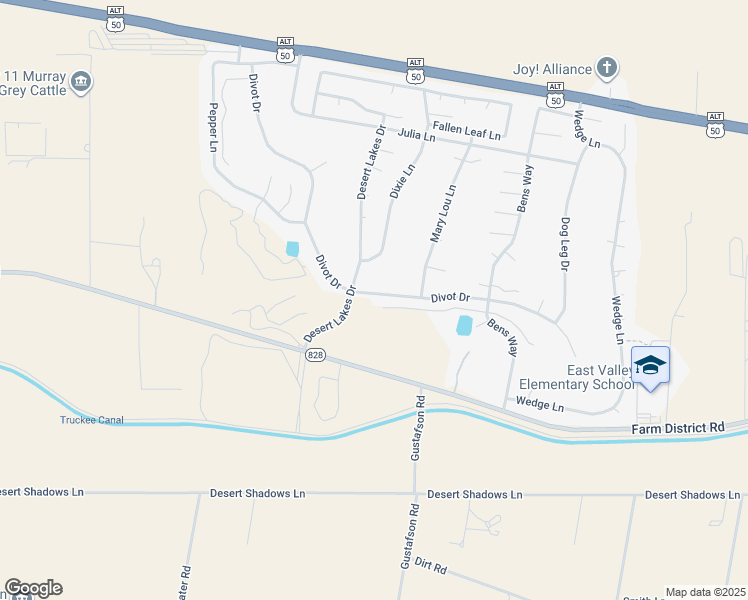 map of restaurants, bars, coffee shops, grocery stores, and more near 789 Divot Drive in Fernley