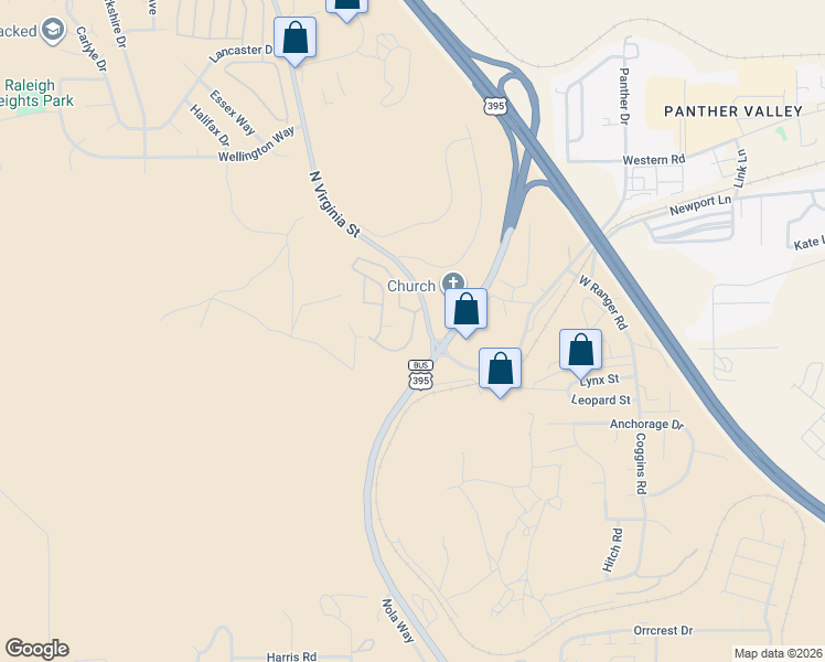 map of restaurants, bars, coffee shops, grocery stores, and more near 1008 Sunset Mountain Rd in Reno