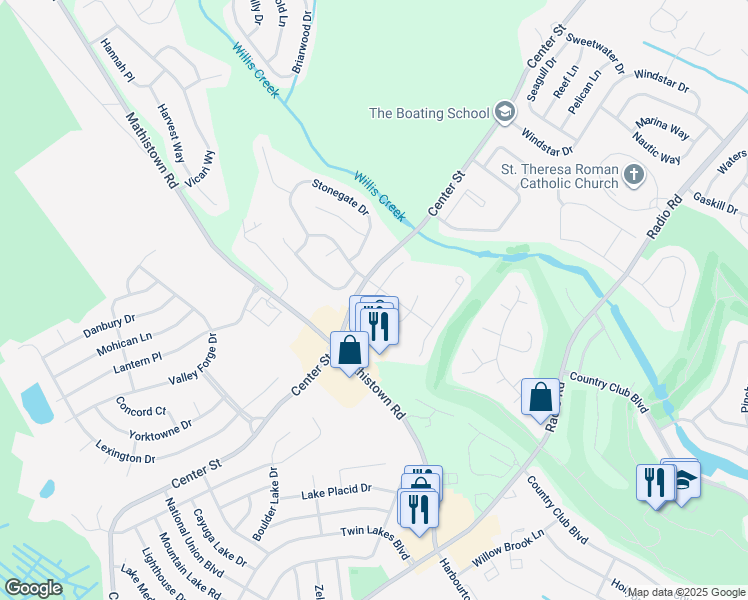 map of restaurants, bars, coffee shops, grocery stores, and more near 16 Winged Foot Lane in Little Egg Harbor Township