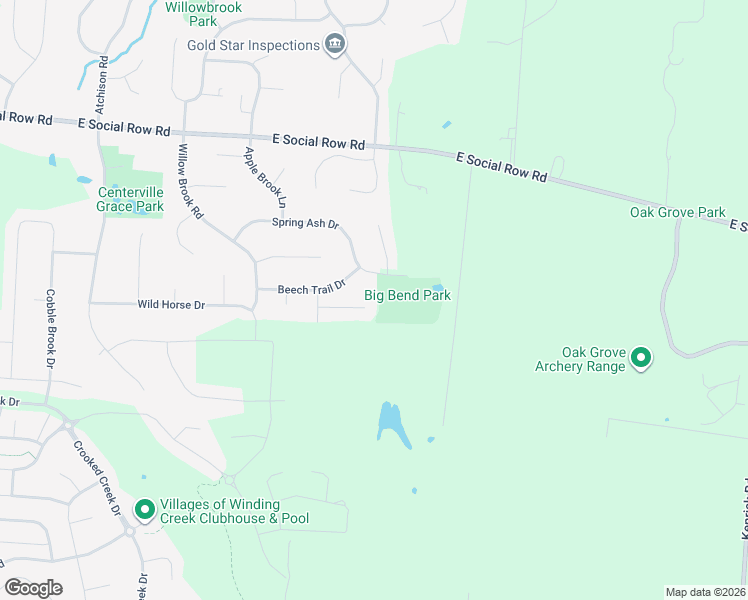 map of restaurants, bars, coffee shops, grocery stores, and more near 1320 Spring Ash Drive in Centerville