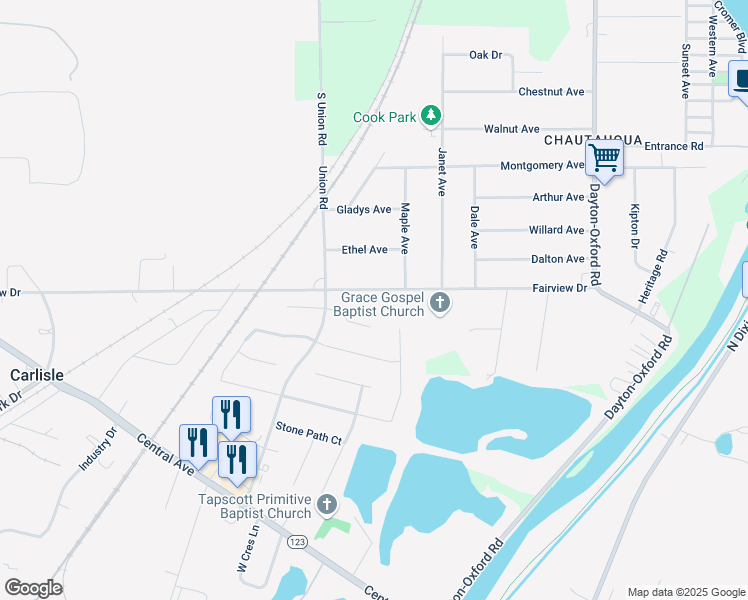 map of restaurants, bars, coffee shops, grocery stores, and more near 350 Fairview Drive in Carlisle