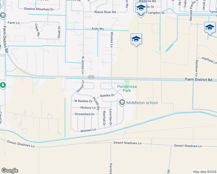 map of restaurants, bars, coffee shops, grocery stores, and more near 1740 Autumn Glen Street in Fernley