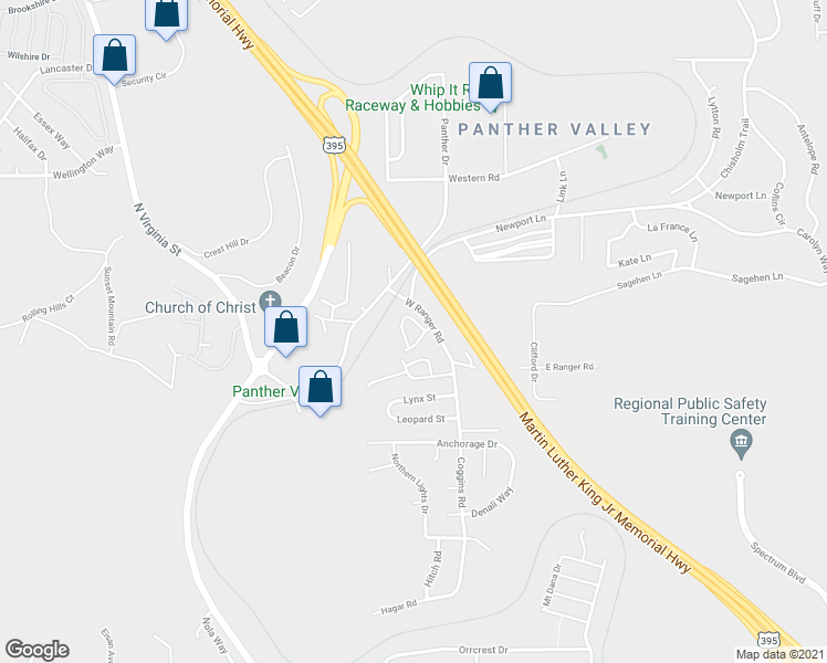 map of restaurants, bars, coffee shops, grocery stores, and more near 5945 West Ranger Road in Reno