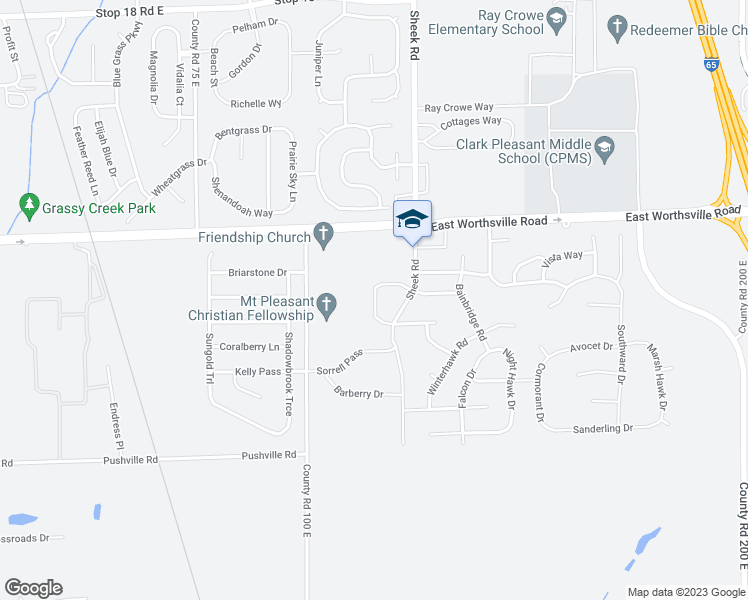 map of restaurants, bars, coffee shops, grocery stores, and more near Harrier Lane in Greenwood