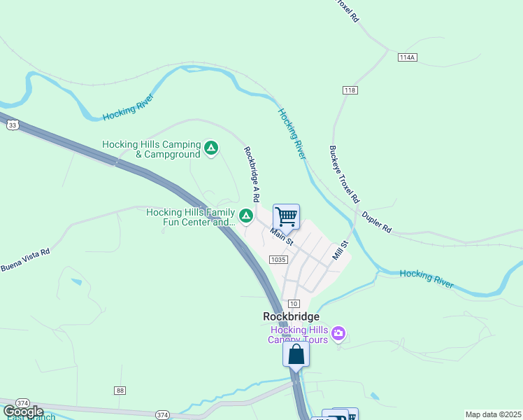 map of restaurants, bars, coffee shops, grocery stores, and more near 26650 Rockbridge A Road in Rockbridge