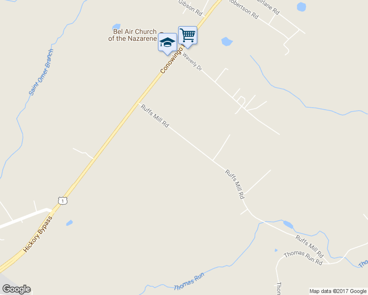 map of restaurants, bars, coffee shops, grocery stores, and more near 2102 Ruffs Mill Road in Bel Air