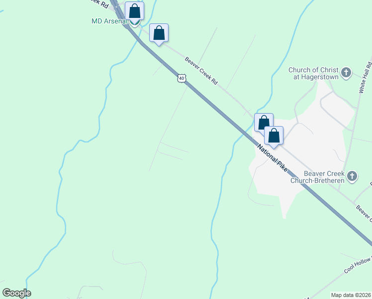 map of restaurants, bars, coffee shops, grocery stores, and more near 9899 Crossfield Road in Hagerstown
