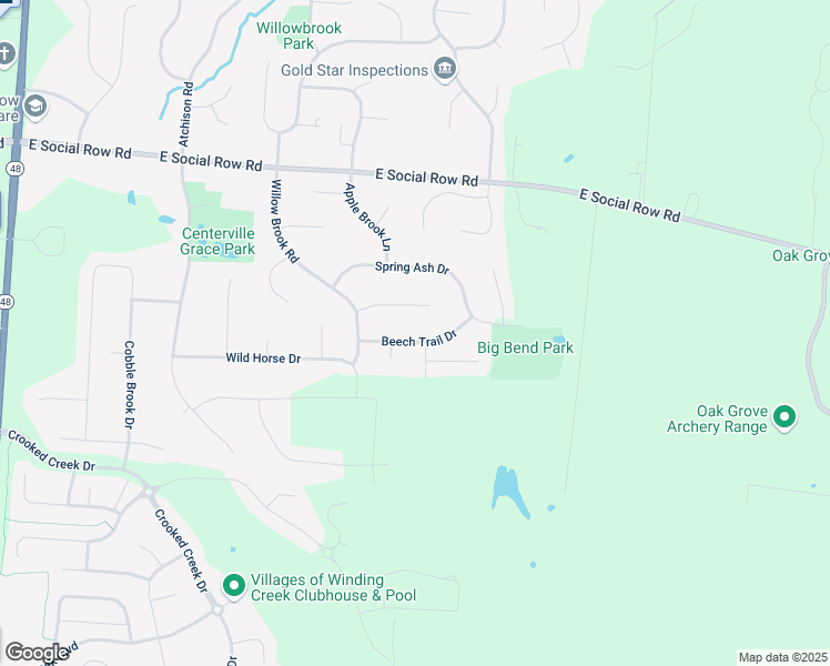 map of restaurants, bars, coffee shops, grocery stores, and more near 1265 Beech Trail Drive in Montgomery County