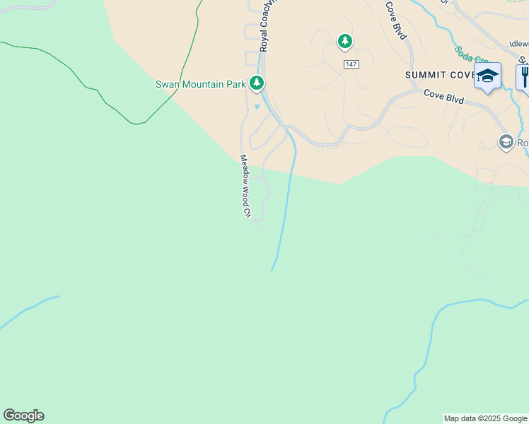 map of restaurants, bars, coffee shops, grocery stores, and more near 480 Meadow Wood Circle in Dillon
