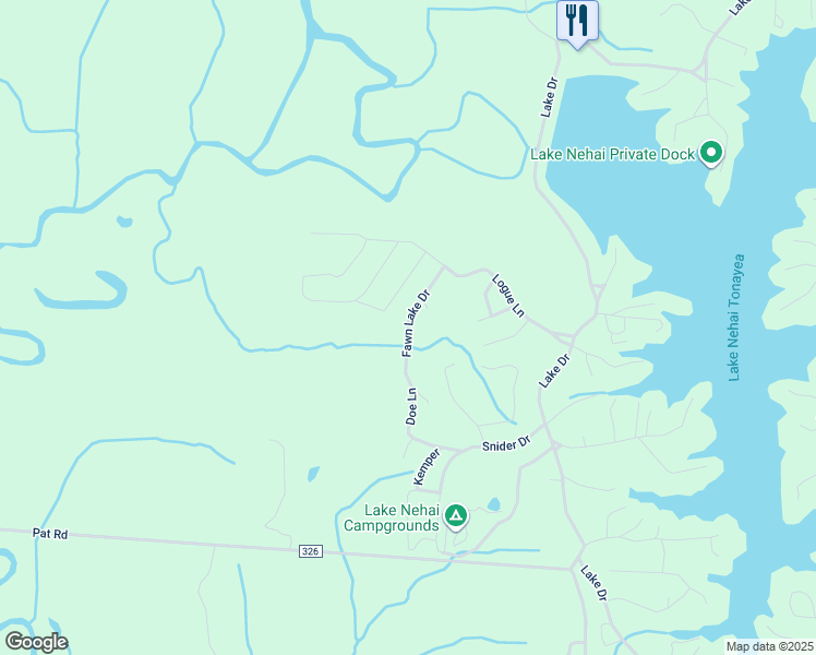 map of restaurants, bars, coffee shops, grocery stores, and more near Fawn Lake Drive in Chariton County