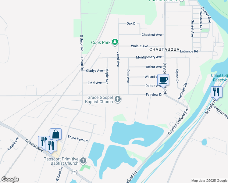 map of restaurants, bars, coffee shops, grocery stores, and more near 260 Fairview Drive in Carlisle