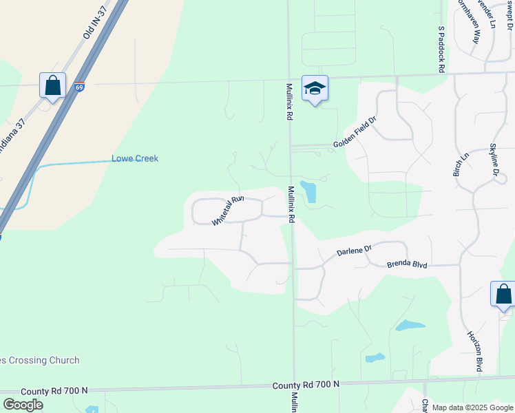 map of restaurants, bars, coffee shops, grocery stores, and more near 6122 Deer Cross Place in Greenwood