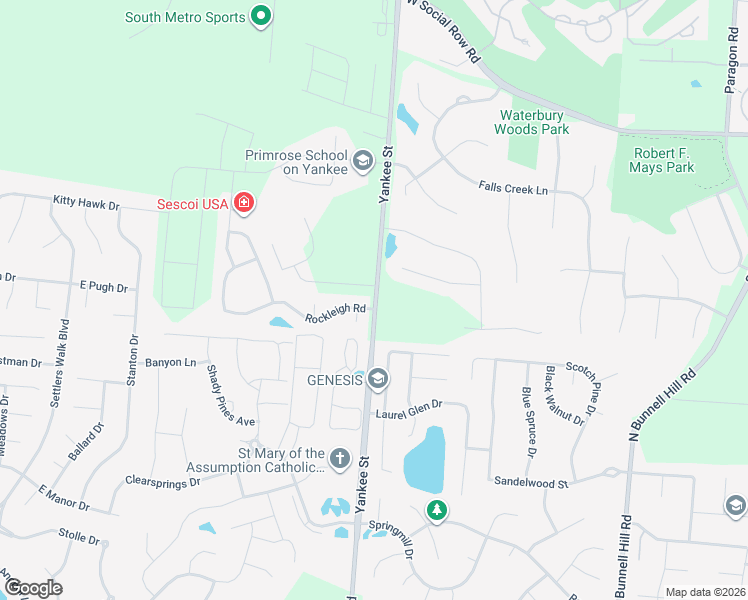 map of restaurants, bars, coffee shops, grocery stores, and more near 10871 Yankee Street in Dayton