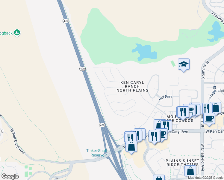 map of restaurants, bars, coffee shops, grocery stores, and more near 12676 West Frost Avenue in Littleton