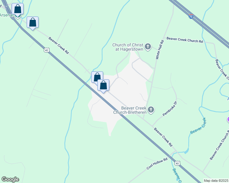 map of restaurants, bars, coffee shops, grocery stores, and more near 20210 Beaver Creek Road in Hagerstown