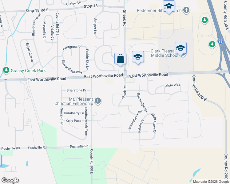 map of restaurants, bars, coffee shops, grocery stores, and more near 1153 Harrier Lane in Greenwood
