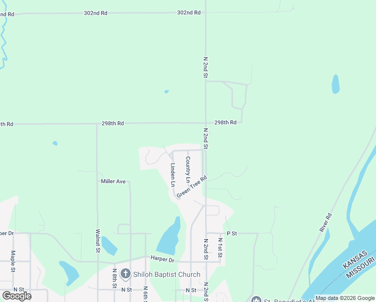 map of restaurants, bars, coffee shops, grocery stores, and more near 1722 Country Lane in Atchison