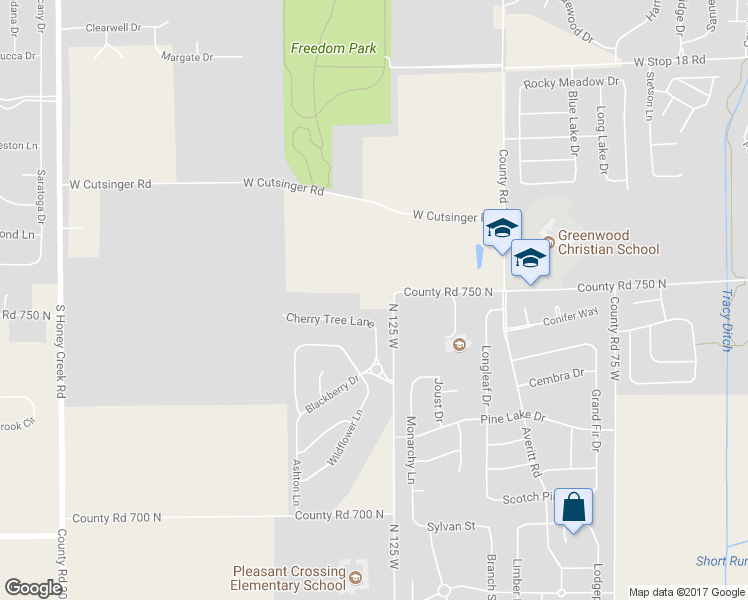 map of restaurants, bars, coffee shops, grocery stores, and more near 2200 Donica Road in Greenwood