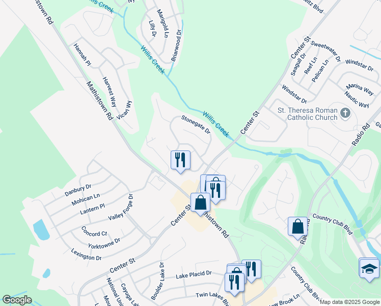 map of restaurants, bars, coffee shops, grocery stores, and more near Hometown Court in Little Egg Harbor Township