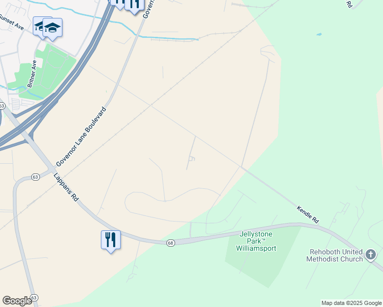 map of restaurants, bars, coffee shops, grocery stores, and more near 16311 Kendle Road in Williamsport
