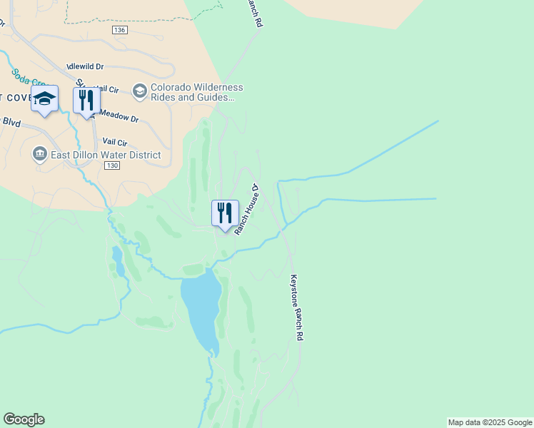 map of restaurants, bars, coffee shops, grocery stores, and more near 0058 Edelweiss Circle in Dillon